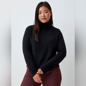 TWIK PAR SIMONS Black Turtleneck Long Sleeve Top SIZE S Organic Cotom